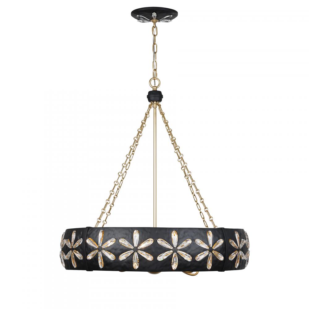 Venice 6-Light Chandelier in Metropolis Black and Gold by Breegan Jane