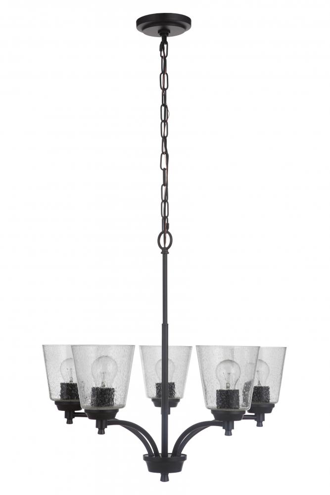 Tyler 5 Light Chandelier in Flat Black