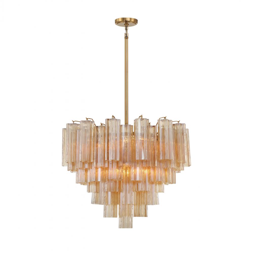 Addis 12 Light Aged Brass Chandelier