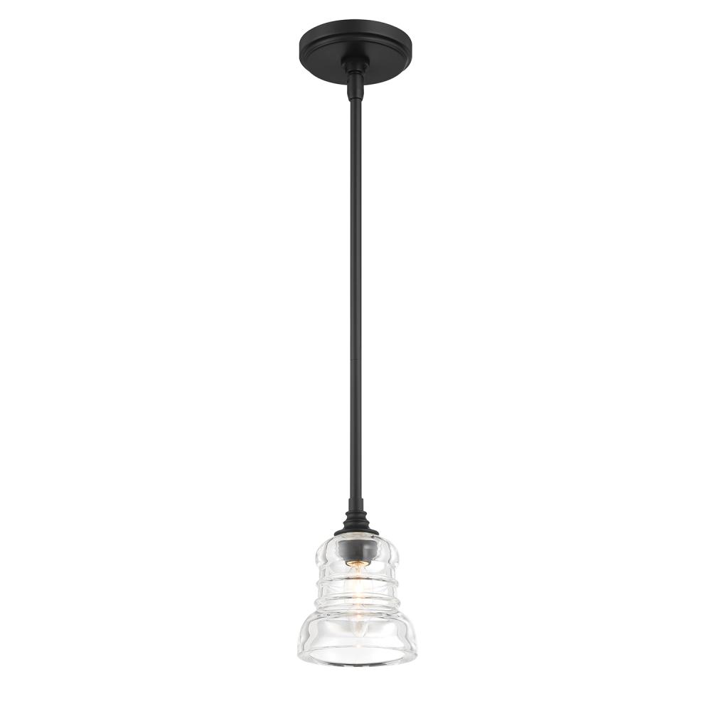 Gregory 1 Light Matte Black Mini Pendant