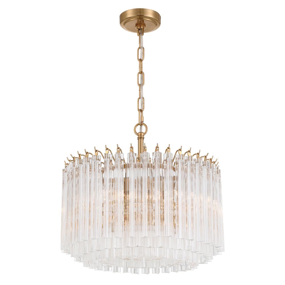 Lofton 5 Light Aged Brass Chandelier