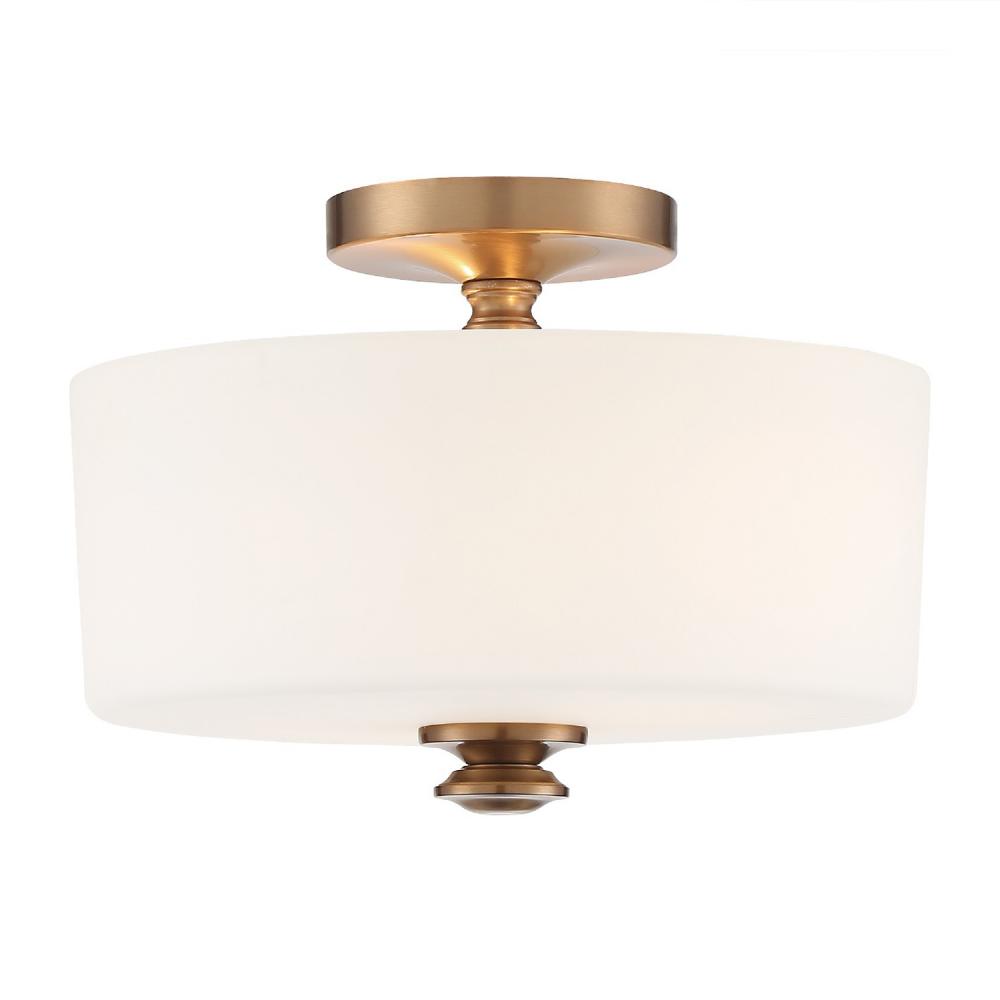 Travis 2 Light Vibrant Gold Semi Flush Mount