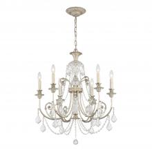 Crystorama 5116-OS-CL-MWP - Regis 6 Light Hand Cut Crystal Olde Silver Chandelier