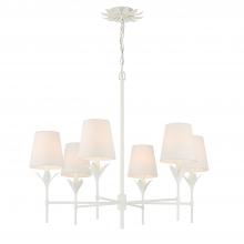 Crystorama 568-MT - Broche 6 Light Matte White Chandelier