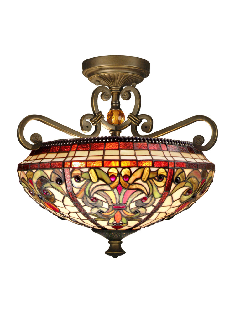 Baroque Tiffany Semi Flush Mount