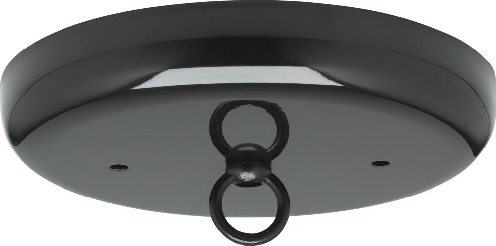 Contemporary Canopy Kit; Black Finish; 5" Diameter; 7/16" Center Hole; 2-8/32 Bar Holes;