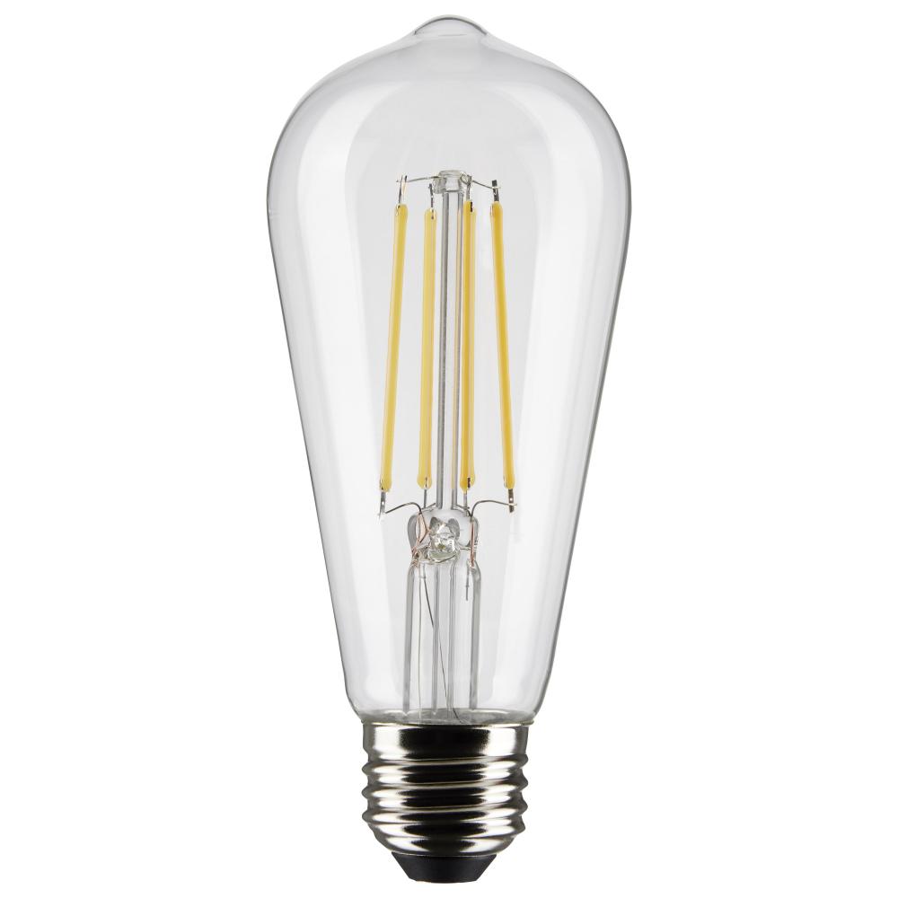 8 Watt ST19 LED; Clear; Medium base; 90 CRI; 2700K; 120 Volt