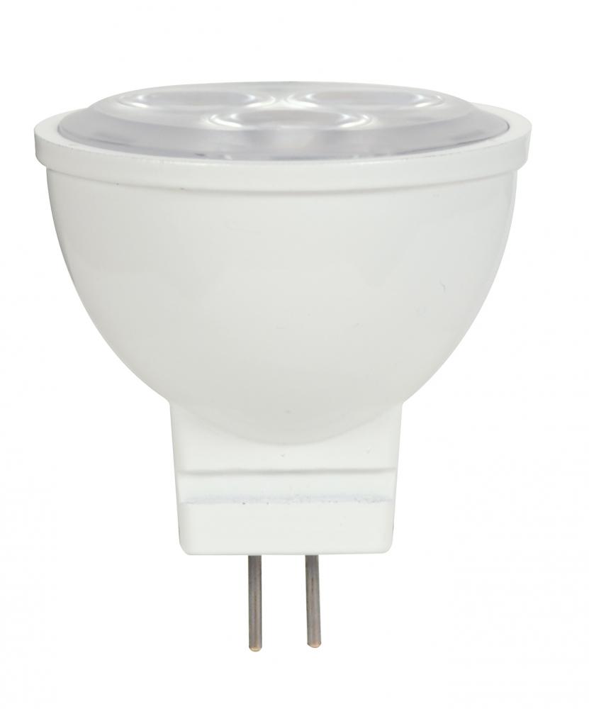 3 Watt; LED; MR11; 3000K; 25 deg. Beam Angle; 25000 Average rated hours; 210 Lumens; GU4 base; 12