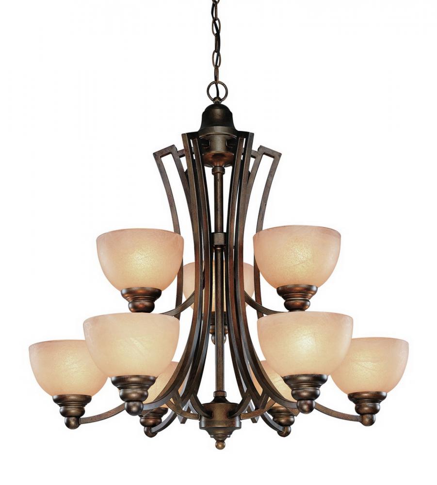 Nine Light Sienna Up Chandelier