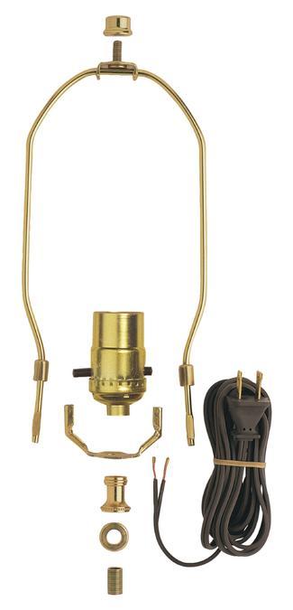 Make-A-Lamp Push-Through Socket Kit Polished Brass Finish