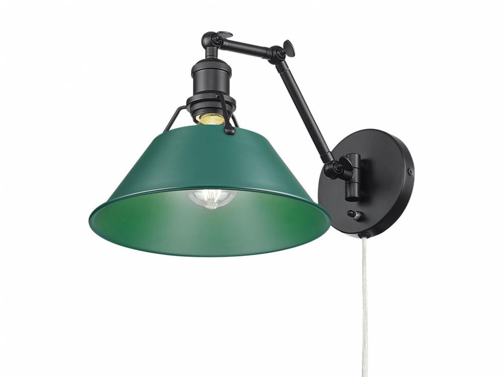 Orwell Articulating Wall Sconce in Matte Black with Pine Green