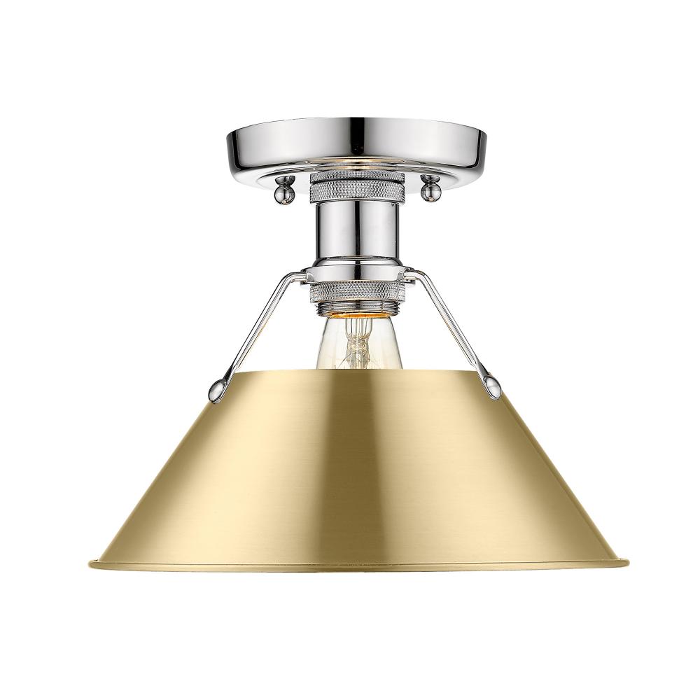 Orwell 1-Light Flush Mount in Chrome with Brushed Champagne Bronze