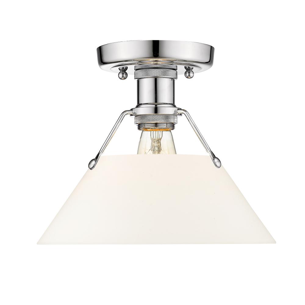 Orwell 1-Light Flush Mount in Chrome with Opal Glass