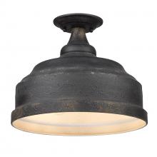 Golden 0806-SF ABI - Keating Semi-Flush in Antique Black Iron