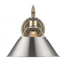 Golden 3306-1W AB-PW - Orwell 1-Light Wall Sconce in Aged Brass with Pewter