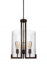 Generation Lighting 5126003-710 - Dawes transitional 3-light indoor dimmable ceiling pendant hanging chandelier pendant light in bronz