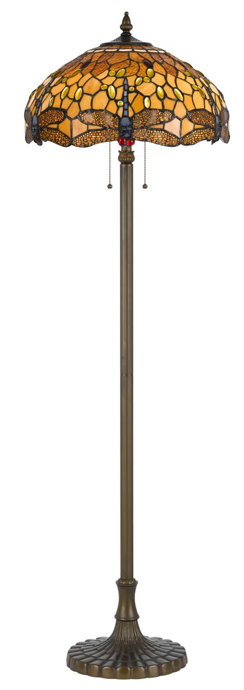 60" Height Zinc Cast Floor Lamp in Antique Brass