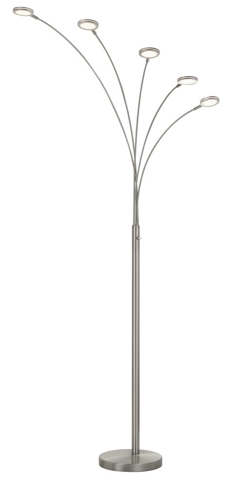 79" Height Metal Floor Lamp in Brushed Steel Finish