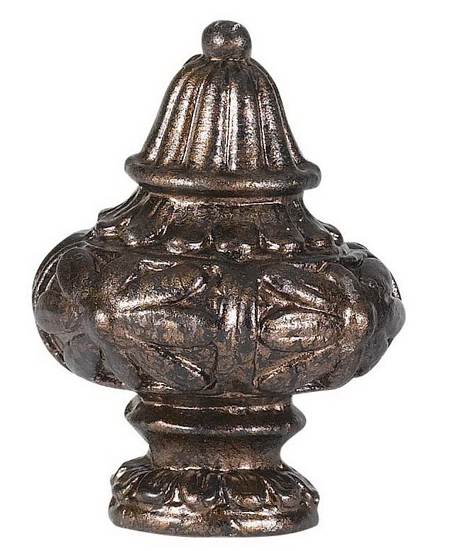 2.13" Metal Cast Finial in Rust Finish