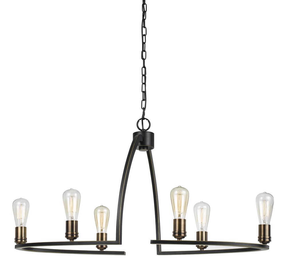 19.5" Height Metal Chandelier in Dark Bronze Finish