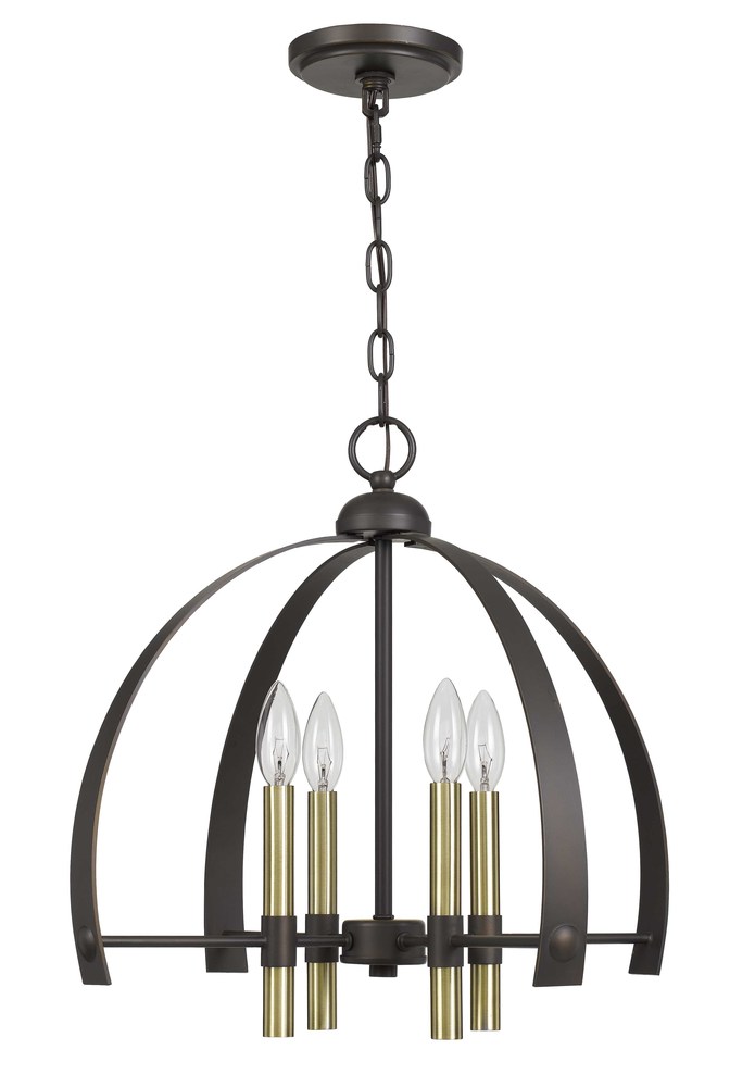 17.5" Height Metal Chandelier in Antique Brass/Bronze Finish