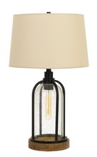 CAL Lighting BO-2840TB - 27" Height Metal and Pine Wood Table Lamp in Black and Wood Finish