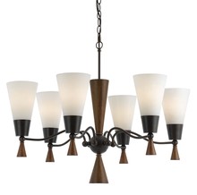 CAL Lighting FX-3528/6 - 26" Inch Six Light Chandelier in Mahogany