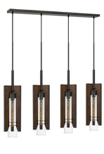 CAL Lighting FX-3690-4 - 38" Height Wood and Metal Pendants in Wood Color Finish