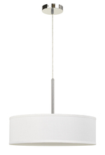 CAL Lighting FX-3731-OW - Led 18W Dimmable Pendant with Diffuser and Hardback Fabric Shade