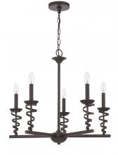 CAL Lighting FX-3746-5 - 60W X 5 Forbach Metal Chandelier (Edison Bulbs Are Included)