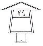 Arroyo Craftsman CP-12BF-AB - 12" carmel post mount with bungalow overlay