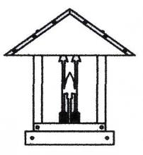 Arroyo Craftsman TRC-12ARGW-P - 12" timber ridge column mount with arrow filigree