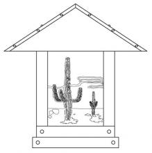 Arroyo Craftsman TRC-16CTF-P - 16" timber ridge column mount with cactus  filigree