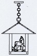 Arroyo Craftsman TRH-16HSF-AB - 16" timber ridge pendant with horse filigree