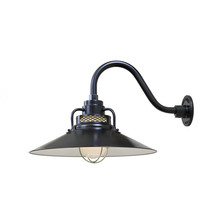 Millennium RRRS18-SB - R Series 1-Light Stem Hung Railroad Shade Satin Black