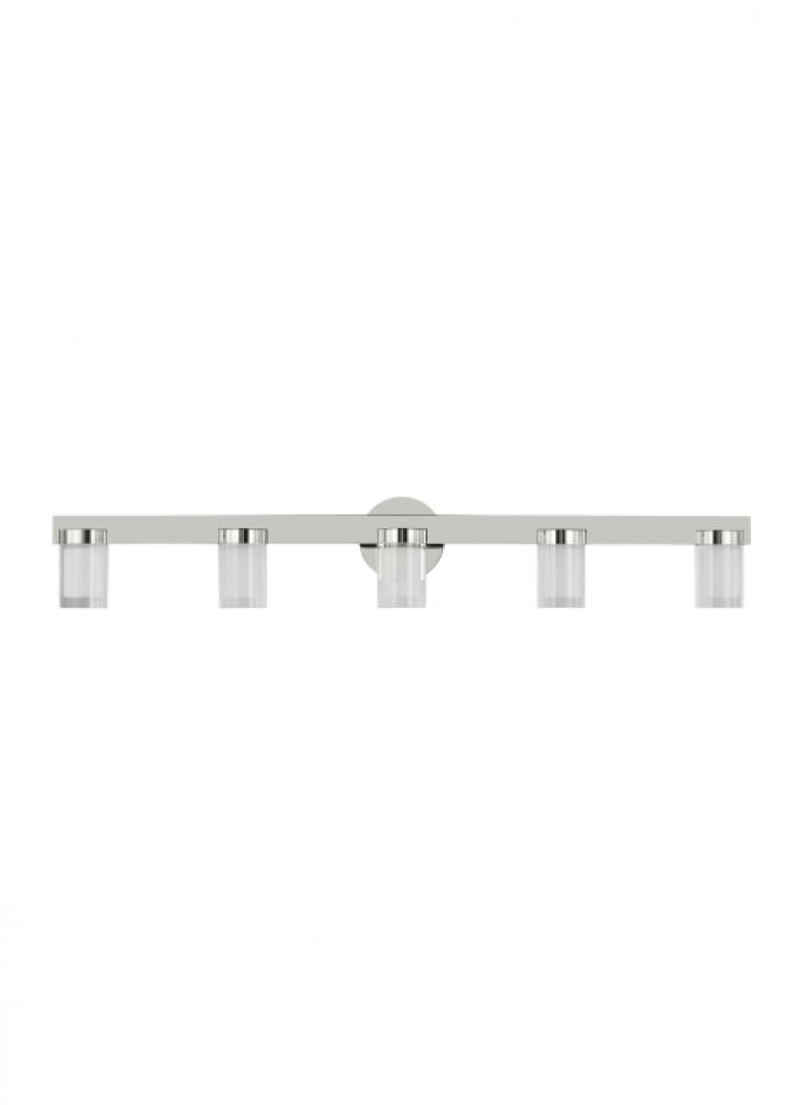 Kelly Wearstler Esfera 5-light dimmable LED large bath vanity with polished nickel finish