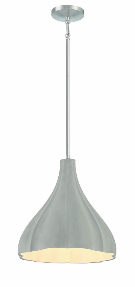 Sima - 1 Light Pendant in Metal and Cement