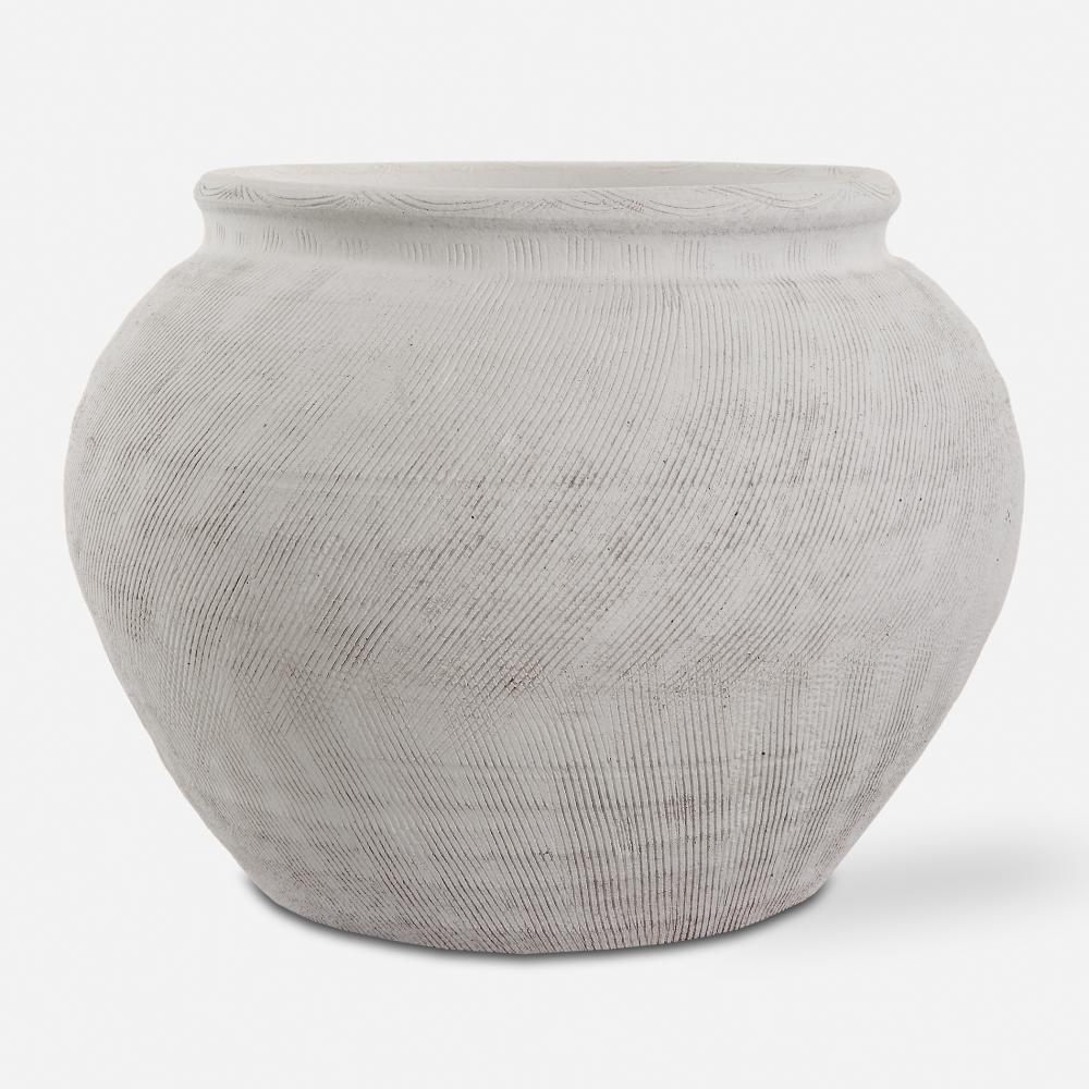 Floreana Round White Vase