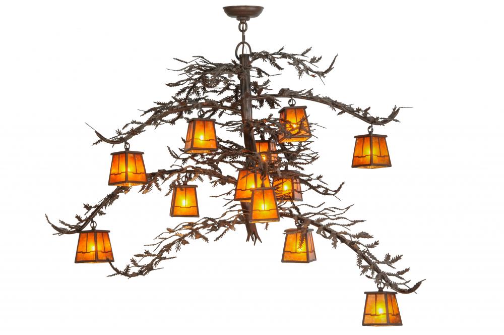 48" Wide Pine Branch Valley View 12 Light Chandelier