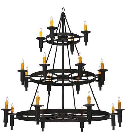 60"W Carella 20 LT Three Tier Chandelier