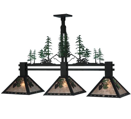 45"L Winter Pine Tall Pines 3 LT Island Pendant