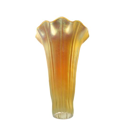 3.5"W Lily Amber/Iridescence Shade