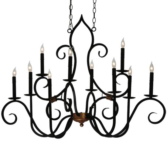 43"L Clifton 10 LT Oblong Chandelier