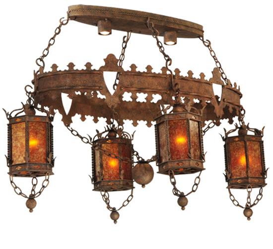 58"L Valhalla 4 LT Oblong Chandelier