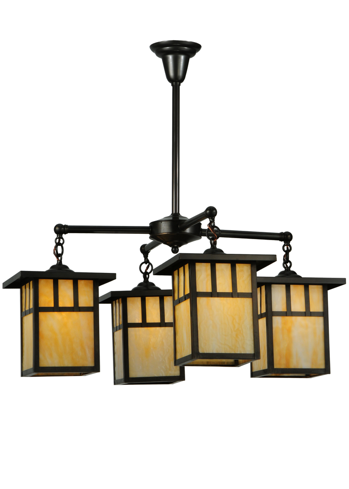 31"W Hyde Park Double Bar Mission 4 LT Chandelier