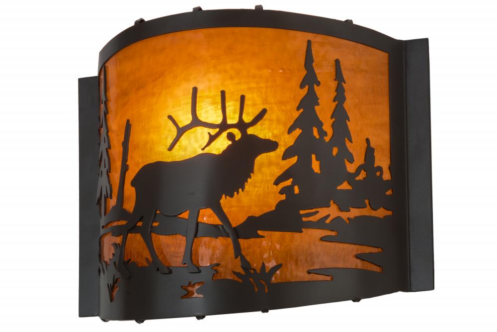 12"W Elk at Lake Wall Sconce