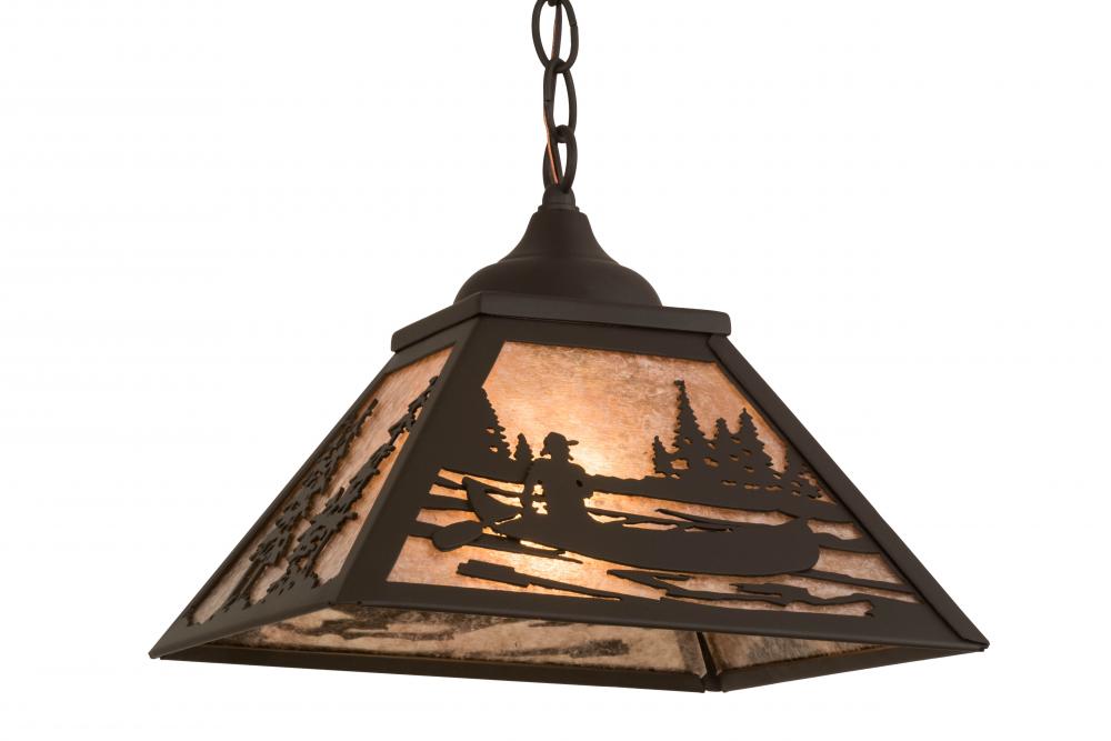 12"Sq Canoe Tall Pines Pendant