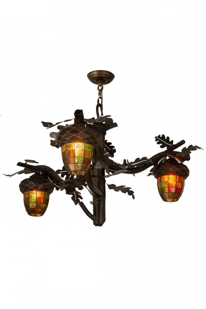 40" Wide Acorn Branch 3 LT Chandelier