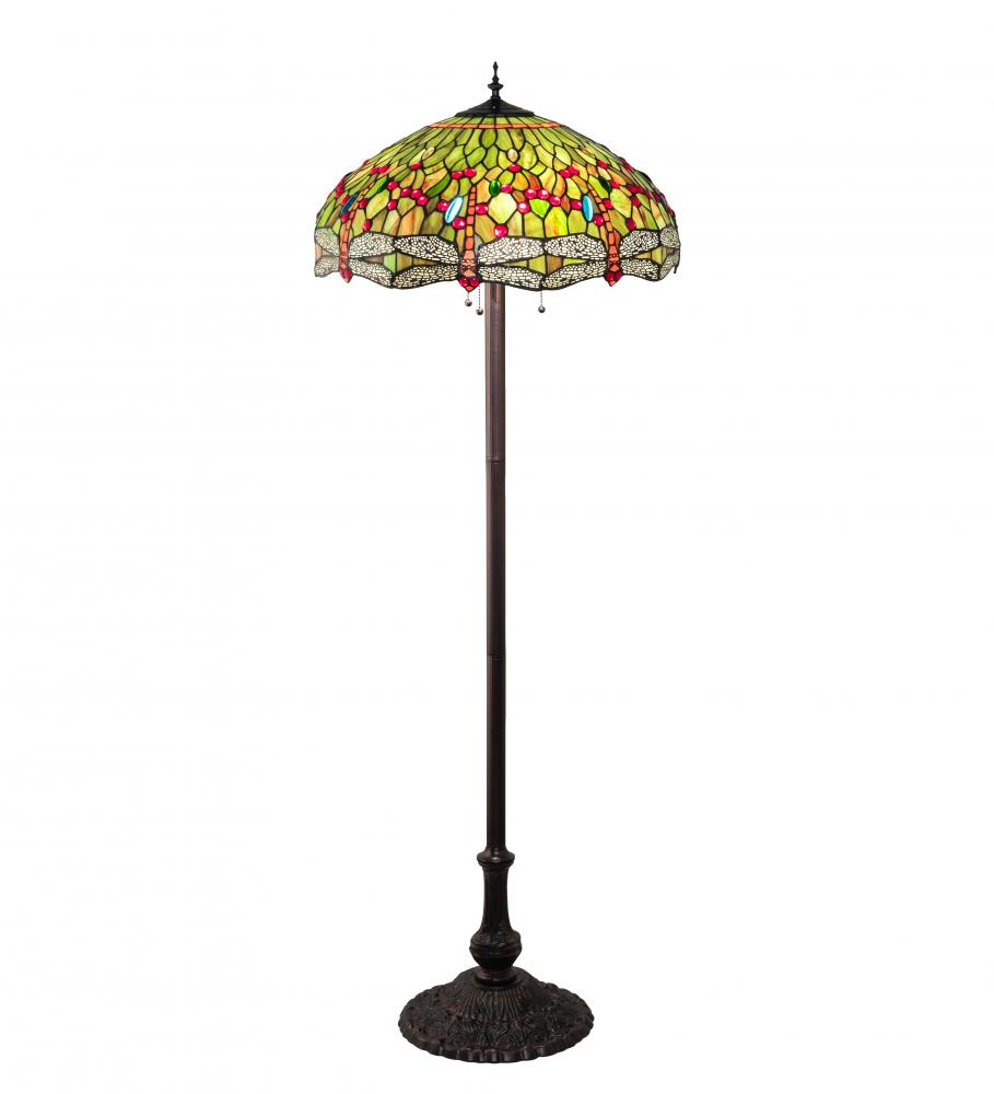 62" High Tiffany Hanginghead Dragonfly Floor Lamp