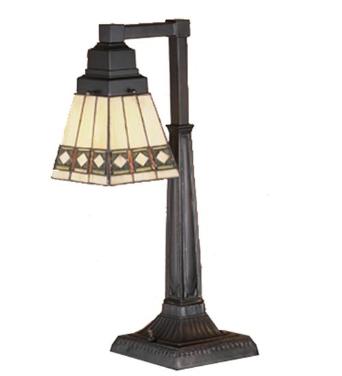 20"H Diamond Band Mission Desk Lamp